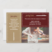 Maroon & Gold Dotted Boxes and Pencils Abschluss Einladung (Rückseite)