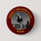 Maroon Gold Drill Team Photo High School Dancer Button (Vorderseite)