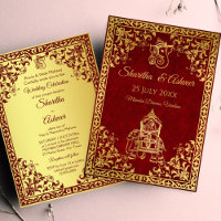 Maroon Gold Elefant indische Bräute Luxus Hochzeit