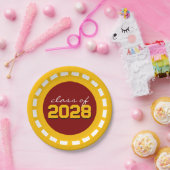 Maroon & Gold Filmstrip Class Jahr Abschluss Pappteller (Party)