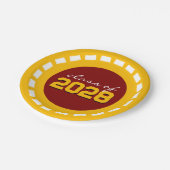 Maroon & Gold Filmstrip Class Jahr Abschluss Pappteller (Schrägansicht)