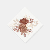 Maroon Gold Floral Paper Napkins Serviette (Ecke)