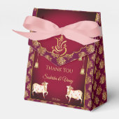 Maroon gold Ganesha Gomata Indische Gastgeschenke  Geschenkschachtel (Vorderseite)