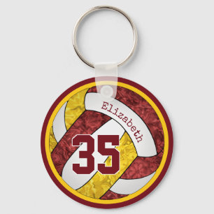 Maroon Gold Girls Volleyball Custom Team Geschenke Schlüsselanhänger