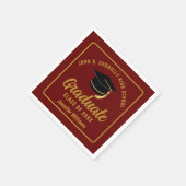 Maroon Gold Graduate Custom 2025 Graduation Party Serviette (Ecke)