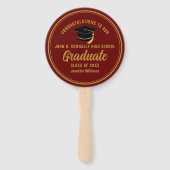 Maroon Gold Graduate Custom Abschluss Foto Fächer (Vorderseite)