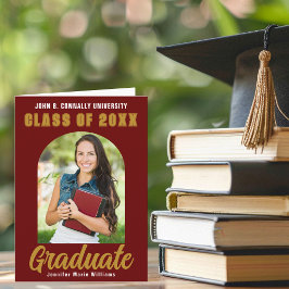 Maroon Gold Graduate Foto Arch Klapper Abschluss Ankündigung