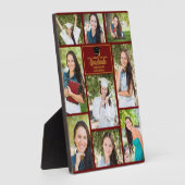 Maroon Gold Graduate Foto Collage Abschluss Fotoplatte (Seite)