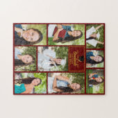 Maroon Gold Graduate Foto Collage Abschluss Gesche Puzzle (Horizontal)