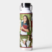 Maroon Gold Graduate Foto Collage Abschluss Gesche Trinkflasche (Vorne)
