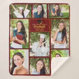 Maroon Gold Graduate Foto Collage Abschluss Sherpadecke