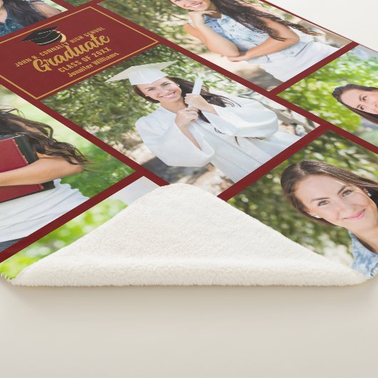 Maroon Gold Graduate Foto Collage Abschluss Sherpadecke (3/4)
