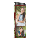 Maroon Gold Graduate Foto Collage Abschluss Thermosbecher (Nach rechts gedreht)