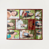 Maroon Gold Graduate Foto Collage Abschluss Wandteppich (Vorderseite (Horizontal))