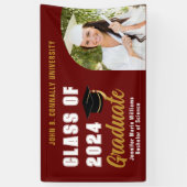 Maroon Gold Graduate Foto Graduate Party Banner (Vertikal)