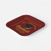 Maroon Gold Graduate Graduate Party Pappteller (Gewinkelt)