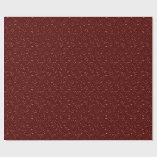 Maroon & Gold Graduation Cap Toss Wrapping Paper Geschenkpapier (Flach)