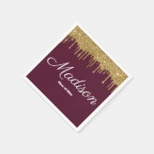 Maroon & Gold Graduation Party Class of 2024 Paper Serviette (Ecke)