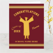 Maroon Gold, High School Abschluss Card für ihn Karte (Gelbe Blume)