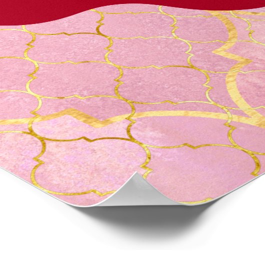 Maroon gold Hindus Hochzeitsempfang Ganesha Poster (Ecke)