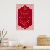 Maroon gold Hindus Hochzeitsempfang Ganesha Poster (Küche)