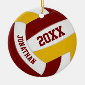 Maroon Gold Jungs Girls Mannschaft Farben Volleyba Keramik Ornament (Vorne)