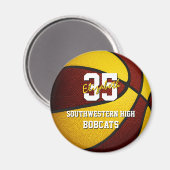 Maroon Gold Kinder Basketball Team Farben Magnet (Vorderseite/Rückseite)