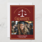 Maroon Gold Law School Abschluss Foto Ankündigung (Vorderseite)
