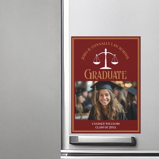 Maroon Gold Law School Abschluss Foto Magnet