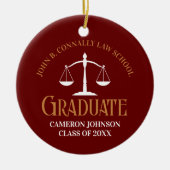 Maroon Gold Law School Abschluss Keepake Keramik Ornament (Vorne)