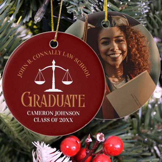 Maroon Gold Law School Abschluss Keepake Keramik Ornament