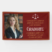 Maroon Gold Law School Foto Graduation Party Banner (Horizontal)