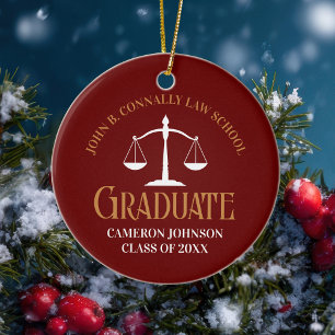 Maroon Gold Law School Graduate Weihnachten Keramik Ornament