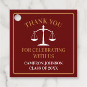 Maroon Gold Law School Graduation Party Geschenkanhänger (Vorderseite)