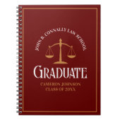 Maroon Gold Law School Personalisierter Abschluss Notizblock (Vorderseite)
