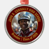 Maroon Gold Marching Band Photo Christmas Ornament Aus Metall (Vorne)