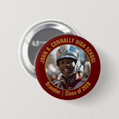 Maroon Gold Marching Band Photo High School Button (Vorne & Hinten)
