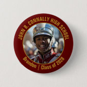 Maroon Gold Marschbanden-Foto High School Button (Vorderseite)