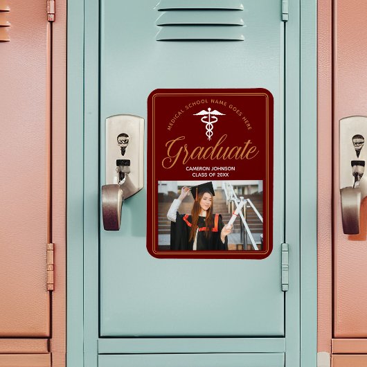 Maroon Gold Medical School Foto Abschluss Magnet
