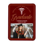 Maroon Gold Medical School Foto Abschluss Magnet (Vertikal)