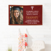 Maroon Gold Medical School Foto Graduation Party Banner (Insitu)