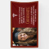 Maroon Gold Medical School Foto Graduation Party Banner (Vertikal)