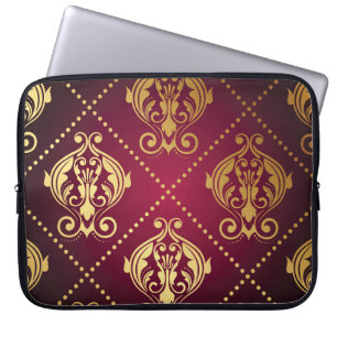 Maroon Gold Ornament Vintage Tapete Laptopschutzhülle