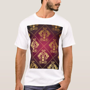 Maroon Gold Ornament Vintage Tapete T-Shirt