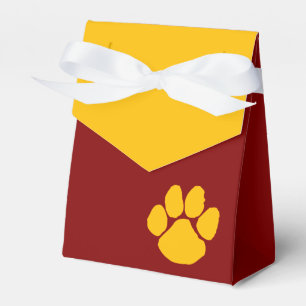 Maroon & Gold Pawprint Abschluss Gefälligkeitsboxe Geschenkschachtel