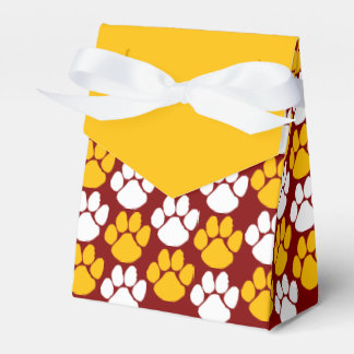 Maroon & Gold-Pawprint-Geschenk Geschenkschachtel