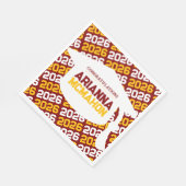 Maroon & Gold Personalisiert Graduierungspapier Serviette (Ecke)