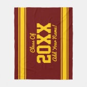 Maroon Gold personalisierten Grad Jahr Streifen Fleecedecke (Vorderseite)
