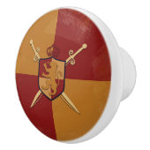 Maroon & Gold Royal Knight Griffin Shield Bedroom Keramikknauf (Rechts)