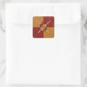 Maroon & Gold Royal Knight Griffin Shield Party Quadratischer Aufkleber (Tasche)